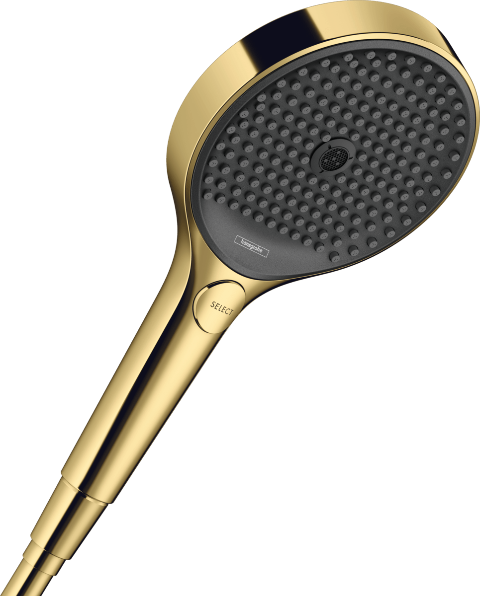 hansgrohe Rainfinity Hand Shower 130 3jet EcoSmart 9 l/min - Polished Gold Optic - 26865990 - TAP 'N' SHOWER