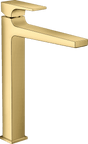 Hansgrohe Metropol Single Lever Basin Mixer 260 with Lever Handle For Wash Bowls With Push - open Waste - Polished Gold Optic - 32512990 - TAP 'N' SHOWER