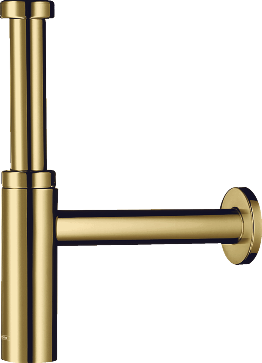 Hansgrohe Bottle Trap Flowstar S in polished gold optic finish for luxury bathroom plumbing