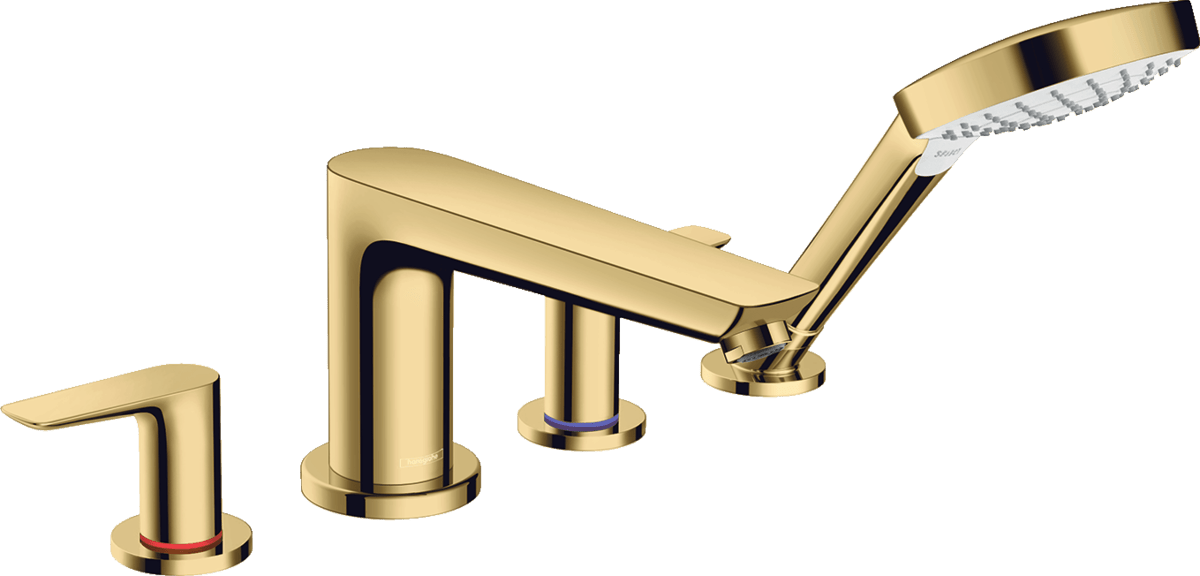 Hansgrohe Talis E 4 - hole Rim - Mounted Bath Mixer - Polished Gold Optic - 71748990 - TAP 'N' SHOWER