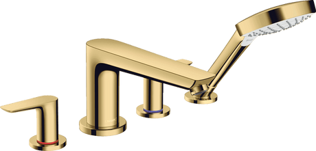Hansgrohe Talis E 4 - hole Rim - Mounted Bath Mixer - Polished Gold Optic - 71748990 - TAP 'N' SHOWER