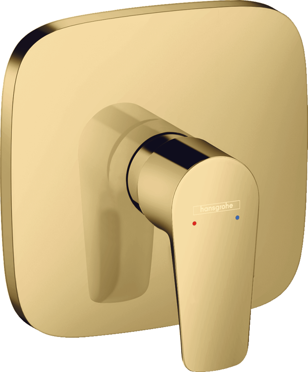 Hansgrohe Talis E Single Lever Manual Shower Mixer Soft Cube For Concealed Installation - Polished Gold - optic - 71765990 - TAP 'N' SHOWER