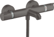 Hansgrohe Ecostat Thermostatic Bath Mixer Comfort For Exposed Installation - Brushed Black Chrome - 13114340 - TAP 'N' SHOWER