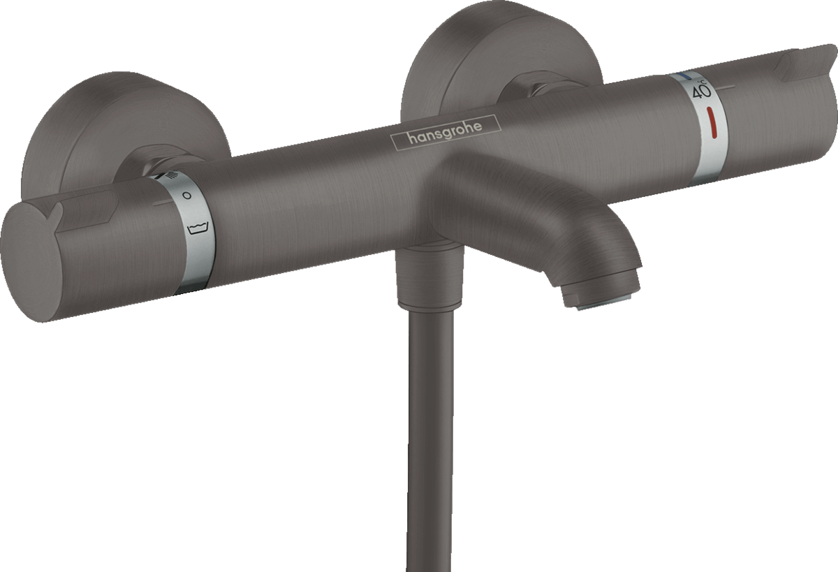 Hansgrohe Ecostat Thermostatic Bath Mixer Comfort For Exposed Installation - Brushed Black Chrome - 13114340 - TAP 'N' SHOWER