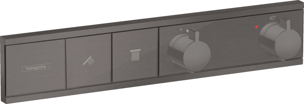 Hansgrohe RainSelect Thermostat For Concealed Installation For 2 Functions - Brushed Black Chrome - 15380340 - TAP 'N' SHOWER