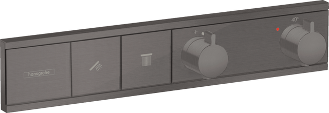 Hansgrohe RainSelect Thermostat For Concealed Installation For 2 Functions - Brushed Black Chrome - 15380340 - TAP 'N' SHOWER