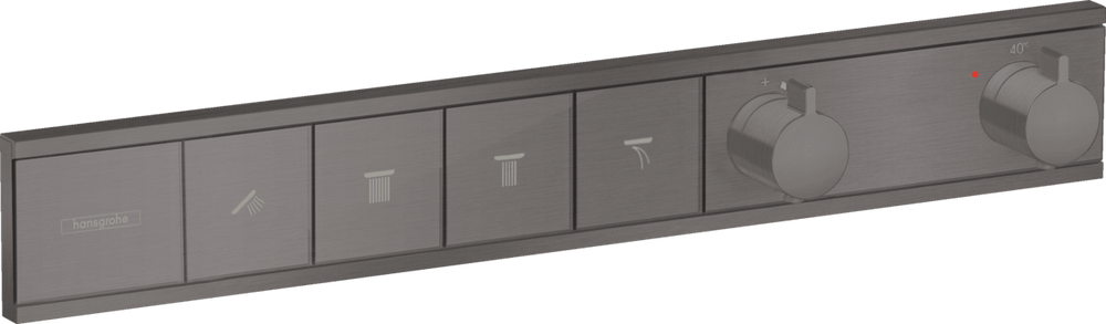Hansgrohe Rainselect Thermostat For Concealed Installation For 4 Functions - Brushed Black Chrome - 15382340 - TAP 'N' SHOWER