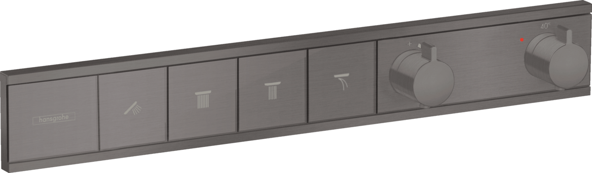 Hansgrohe Rainselect Thermostat For Concealed Installation For 4 Functions - Brushed Black Chrome - 15382340 - TAP 'N' SHOWER