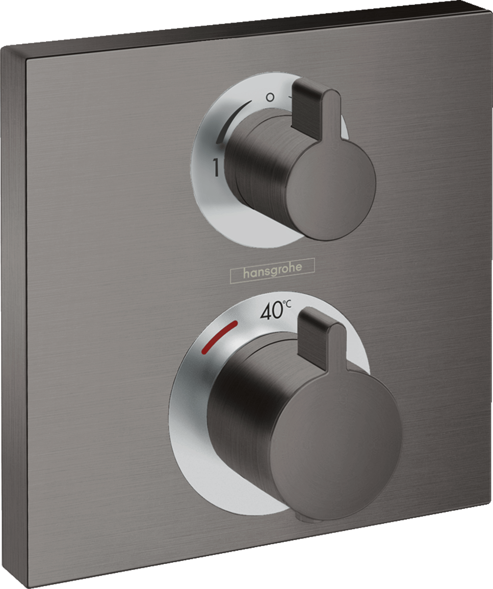 Hansgrohe Ecostat Square Thermostatic Mixer For Concealed Installation For 2 Outlets - Brushed Black Chrome - 15714340 - TAP 'N' SHOWER