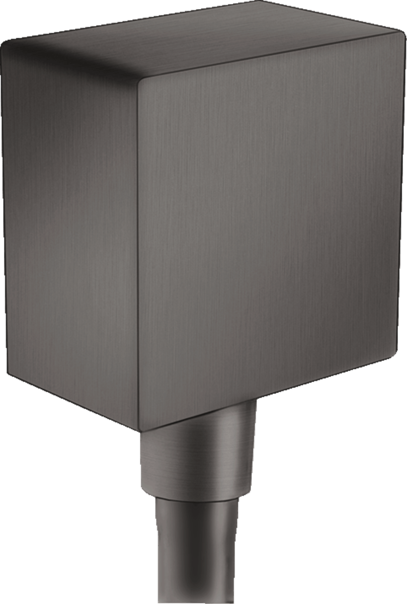 Hansgrohe FixFit Wall Outlet Square With Non - Return Valve - Brushed Black Chrome - 26455340 - TAP 'N' SHOWER