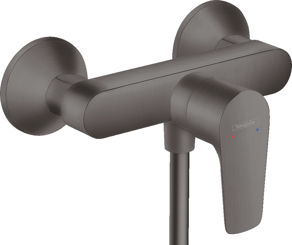 Hansgrohe Talis E Single Lever Manual Shower Mixer For Exposed Installation - Brushed Black Chrome - 71760340 - TAP 'N' SHOWER