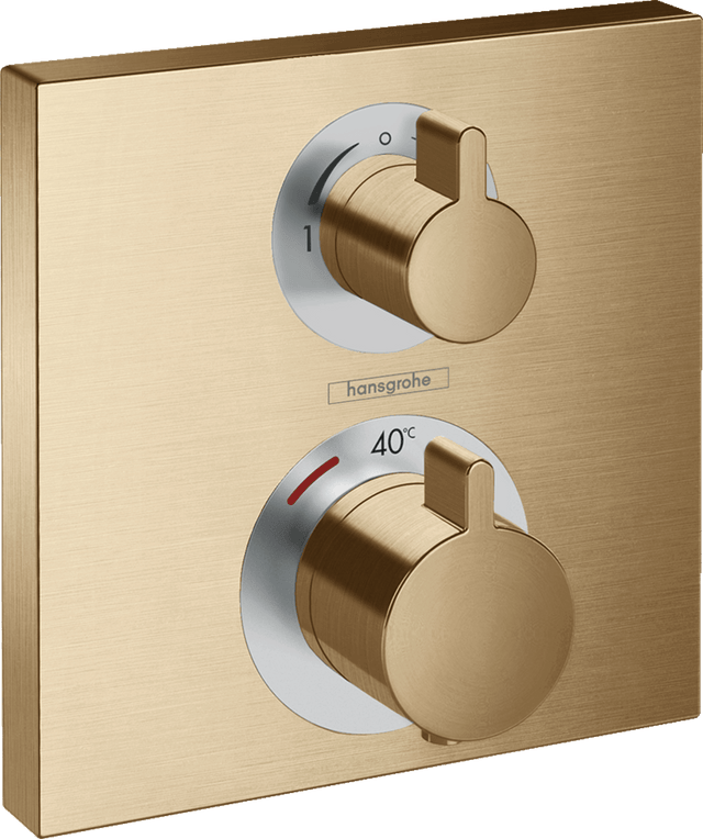 Hansgrohe Ecostat Square Thermostatic Mixer For Concealed Installation For 2 Outlets - Brushed Bronze - 15714140 - TAP 'N' SHOWER
