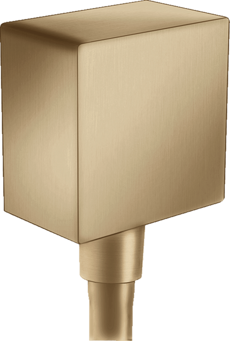 Hansgrohe FixFit Wall Outlet Square With Non - Return Valve - Brushed Bronze - 26455140 - TAP 'N' SHOWER