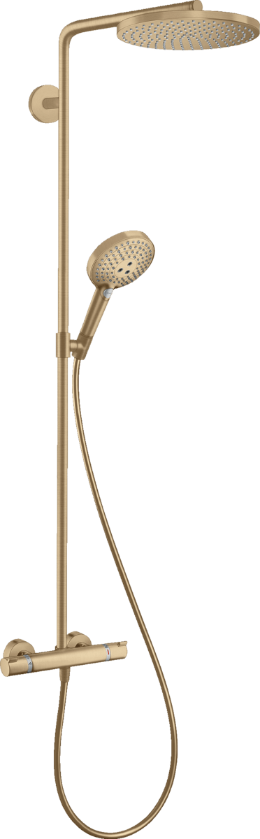 Hansgrohe Raindance Select S Showerpipe 240 1jet Powderrain With Thermostatic Shower Mixer - Brushed Bronze - 27633140 - TAP 'N' SHOWER