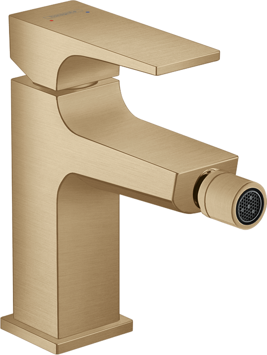 Hansgrohe Metropol Single Lever Bidet Mixer wWith Lever Handle and Push - open Waste - Brushed Bronze - 32520140 - TAP 'N' SHOWER