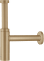 Hansgrohe Bottle Trap Flowstar S in brushed bronze finish with adjustable height and stainless steel construction for efficient bathroom drainage.