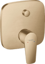 Hansgrohe Talis E Single Lever Manual Bath Mixer For Concealed Installation with Integrated Backflow Prevention - Brushed Bronze - 71474140 - TAP 'N' SHOWER