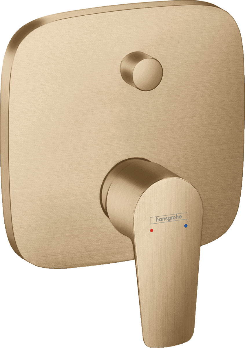 Hansgrohe Talis E Single Lever Manual Bath Mixer For Concealed Installation with Integrated Backflow Prevention - Brushed Bronze - 71474140 - TAP 'N' SHOWER
