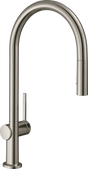 Hansgrohe Talis M54 Single Lever Kitchen Mixer 210 With Pull - out Spray 2 Spray Modes - Stainless Steel - 72800800 - TAP 'N' SHOWER