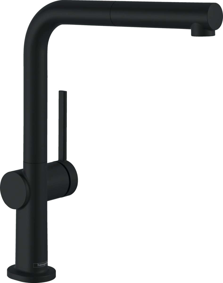 hansgrohe Talis M54 Single lever kitchen mixer 270 with pull - out spout and sBox single spray mode - Matt Black - 72809670 - TAP 'N' SHOWER