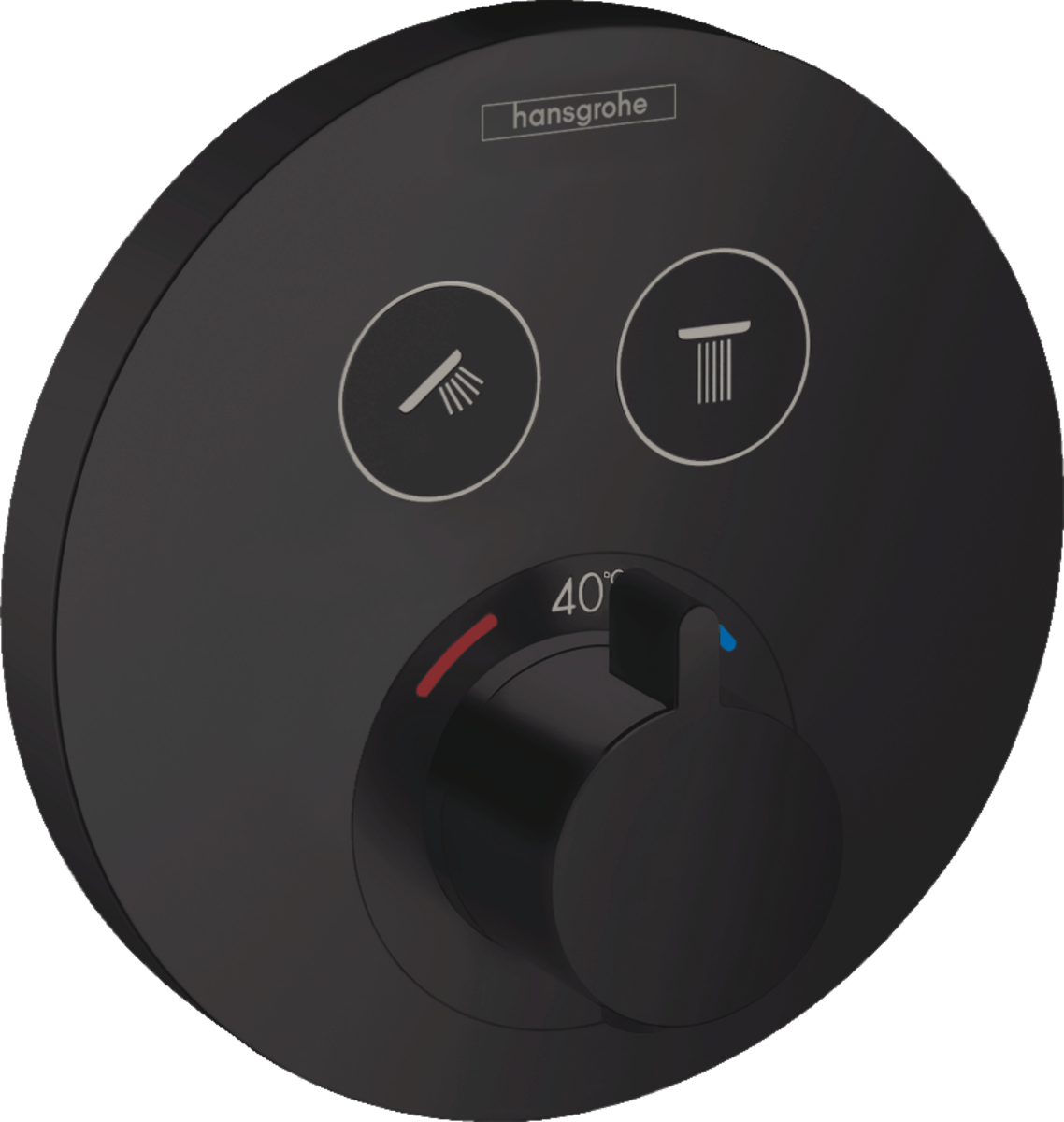 Hansgrohe Showerselect S Thermostatic Mixer For Concealed Installation For 2 Outlets - Matt Black - 15743670 - TAP 'N' SHOWER