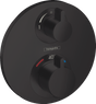 Hansgrohe Ecostat S Thermostatic Mixer For Concealed Installation For 2 Outlets With Shut - off Diverter Valve - Matt Black - 15758670 - TAP 'N' SHOWER