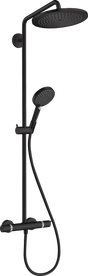 Hansgrohe Croma Select S Showerpipe 280 1jet With Thermostat And Hand Shower Raindance Select S 120 3jet - Matt Black - 26890670 - TAP 'N' SHOWER