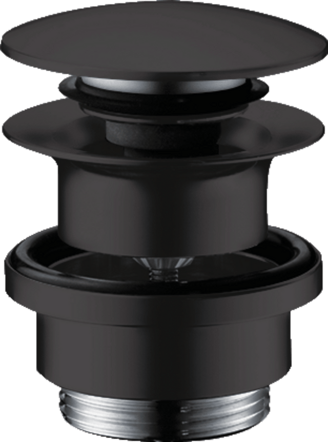 Hansgrohe Waste Set Brass Push - open For Basin And Bidet Mixers - Matt Black - 50100670 - TAP 'N' SHOWER