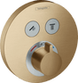 Hansgrohe Showerselect S Thermostatic Mixer For Concealed Installation For 2 Outlets - Brushed Bronze - 15743140 - TAP 'N' SHOWER