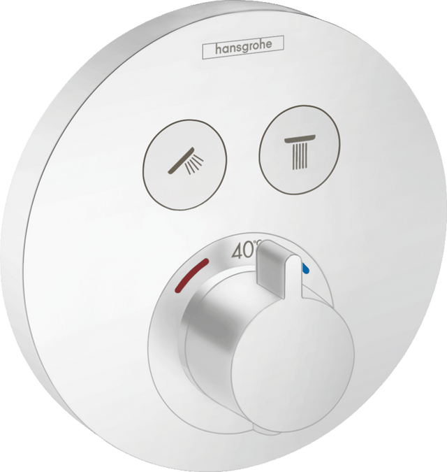 Hansgrohe Showerselect S Thermostatic Mixer For Concealed Installation For 2 Outlets - Matt White - 15743700 - TAP 'N' SHOWER