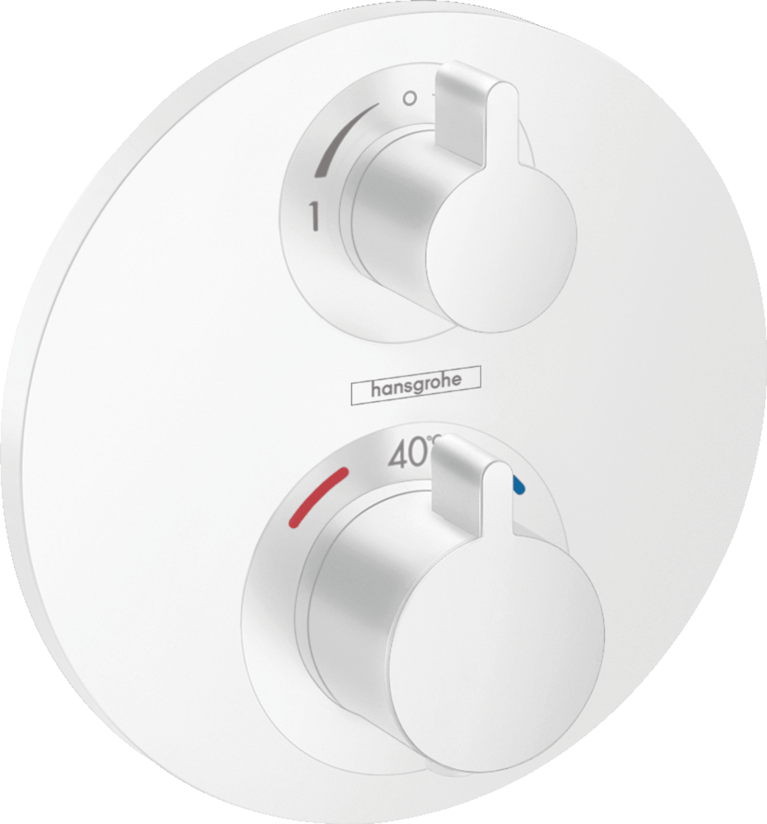 Hansgrohe Ecostat S Thermostatic Mixer For Concealed Installation For 2 Outlets With Shut - off Diverter Valve - Matt White - 15758700 - TAP 'N' SHOWER