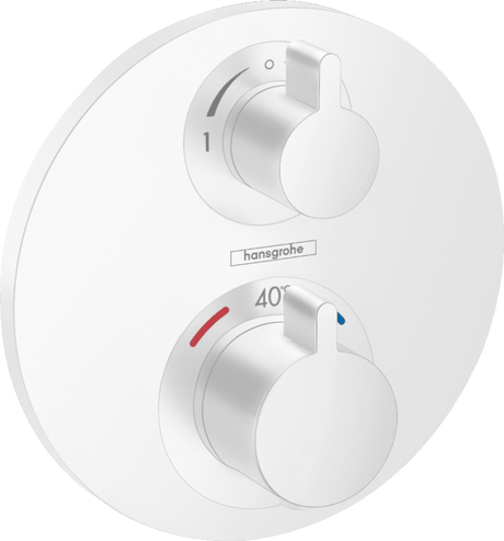 Hansgrohe Ecostat S Thermostatic Mixer For Concealed Installation For 2 Outlets With Shut - off Diverter Valve - Matt White - 15758700 - TAP 'N' SHOWER
