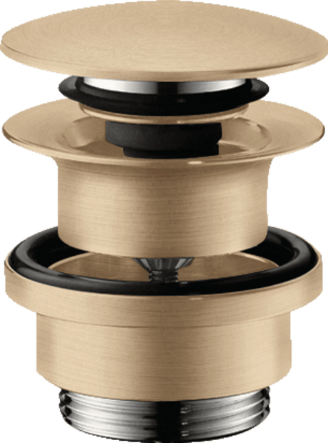 Hansgrohe Waste Set Brass Push - open For Basin And Bidet Mixers - Brushed Bronze - 50100140 - TAP 'N' SHOWER