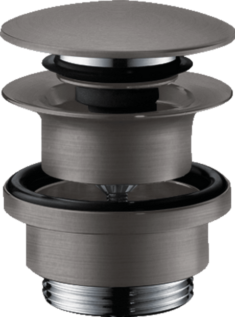 Hansgrohe Waste Set Brass Push - open For Basin And Bidet Mixers - Brushed Black Chrome - 50100340 - TAP 'N' SHOWER