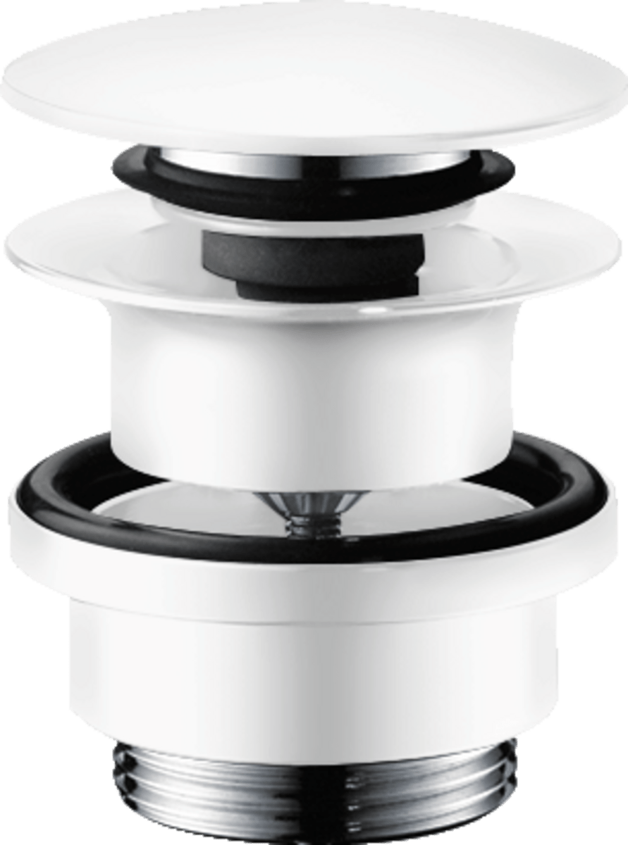 Hansgrohe Waste Set Brass Push - open For Basin And Bidet Mixers - Matt White - 50100700 - TAP 'N' SHOWER