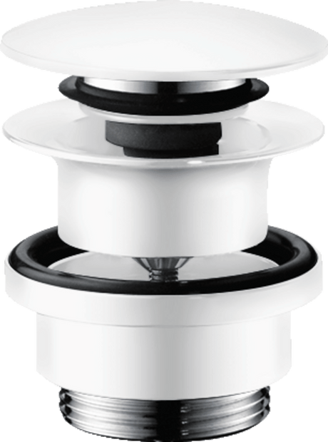 Hansgrohe Waste Set Brass Push - open For Basin And Bidet Mixers - Matt White - 50100700 - TAP 'N' SHOWER