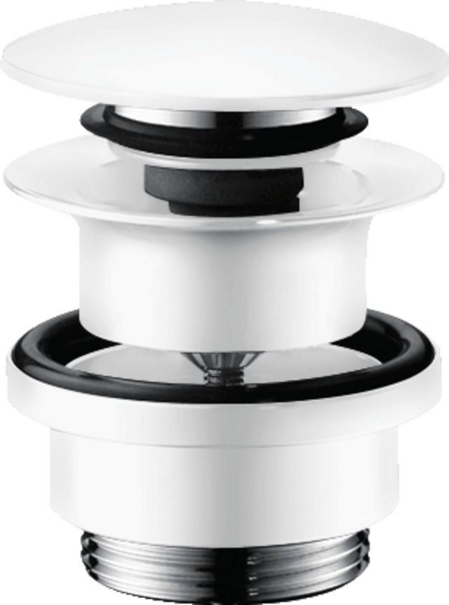 Hansgrohe Waste Set Brass Push - open For Basin And Bidet Mixers - Matt White - 50100700 - TAP 'N' SHOWER