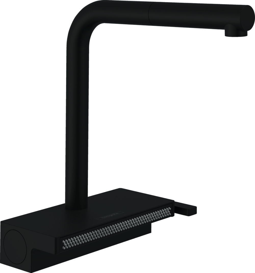 Hansgrohe Aquno Select M81 Single Lever Kitchen Mixer 250 Pull - out Spout 2 Spray Modes - Matt Black - 73836670 - TAP 'N' SHOWER