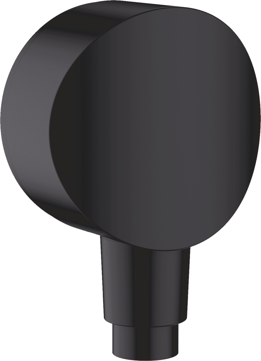 Hansgrohe FixFit Wall Outlet S With Non - return Valve And Synthetic Joint - Matt Black - 26453670 - TAP 'N' SHOWER