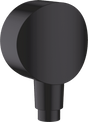 Hansgrohe FixFit Wall Outlet S With Non - return Valve And Synthetic Joint - Matt Black - 26453670 - TAP 'N' SHOWER