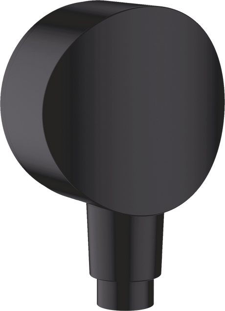 Hansgrohe FixFit Wall Outlet S With Non - return Valve And Synthetic Joint - Matt Black - 26453670 - TAP 'N' SHOWER