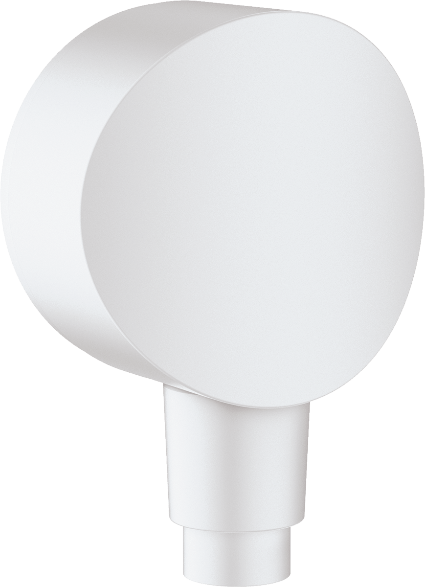 Hansgrohe FixFit Wall Outlet S With Non - return Valve And Synthetic Joint - Matt White - 26453700 - TAP 'N' SHOWER