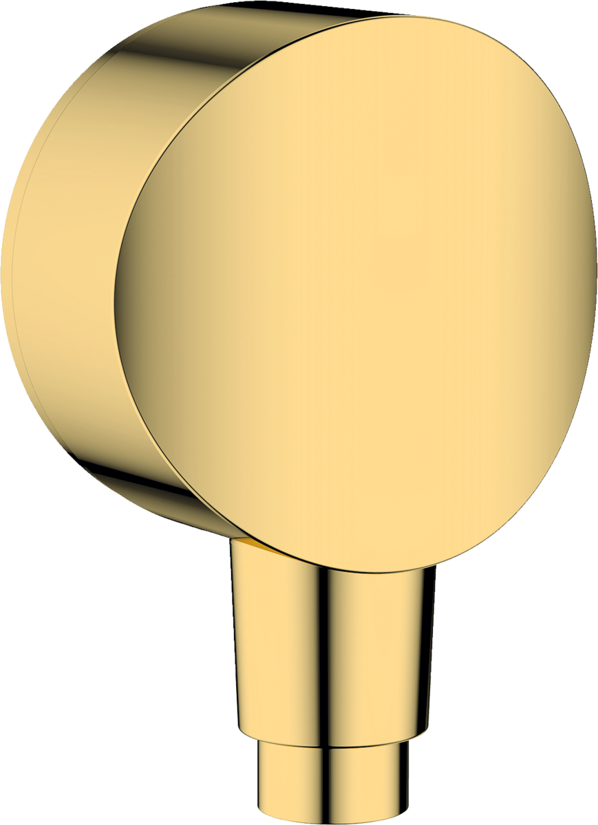 Hansgrohe FixFit Wall Outlet S With Non - return Valve And Synthetic Joint - Polished Gold Optic - 26453990 - TAP 'N' SHOWER