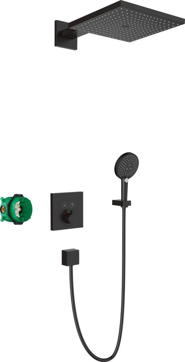 Hansgrohe Raindance E Shower System For Concealed Installation with Showerselect Thermostat - Matt Black - 27939670 - TAP 'N' SHOWER