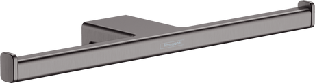 Hansgrohe AddStoris Double Roll Holder - Brushed Black Chrome - 41748340 - TAP 'N' SHOWER