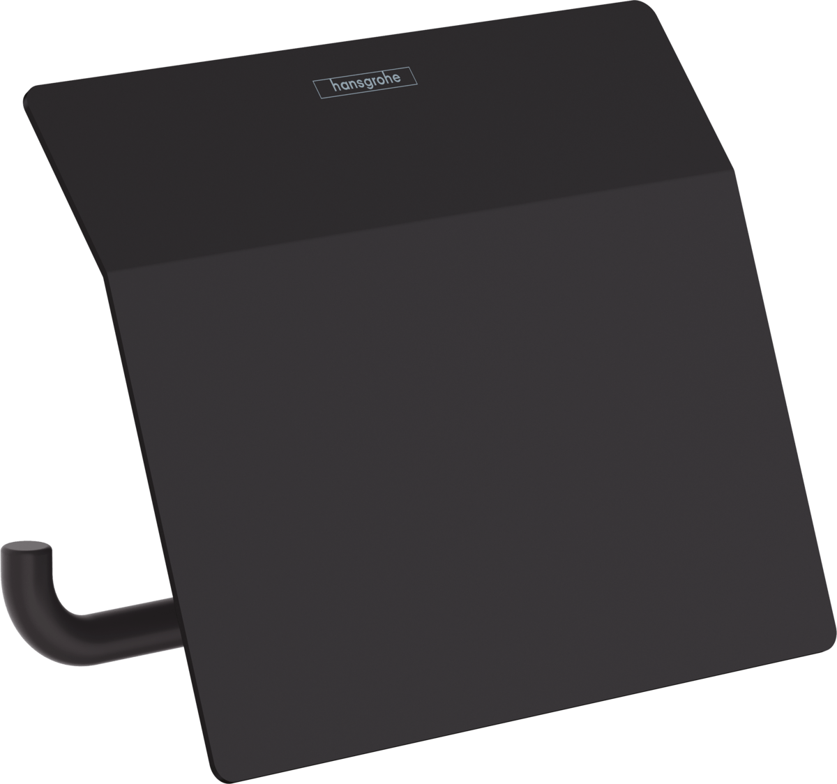 Hansgrohe Addstoris Roll Holder With Cover - Matt Black - 41753670 - TAP 'N' SHOWER