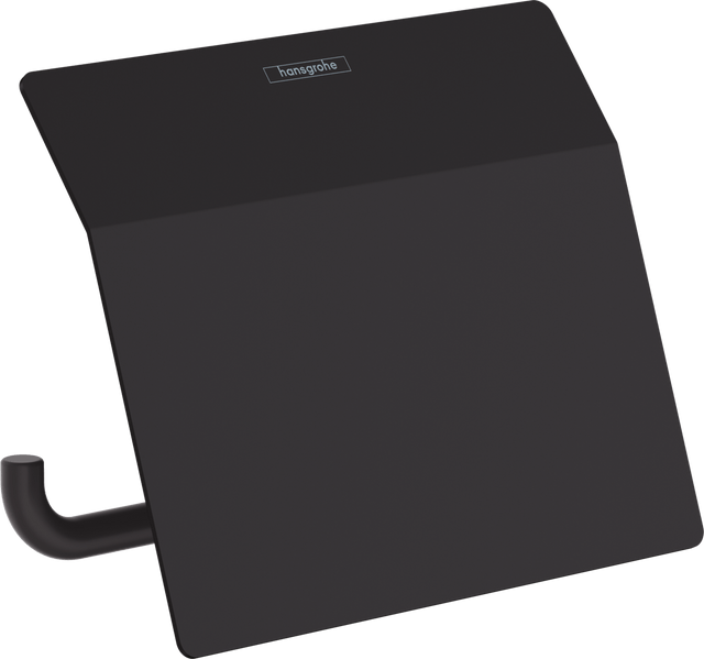 Hansgrohe Addstoris Roll Holder With Cover - Matt Black - 41753670 - TAP 'N' SHOWER