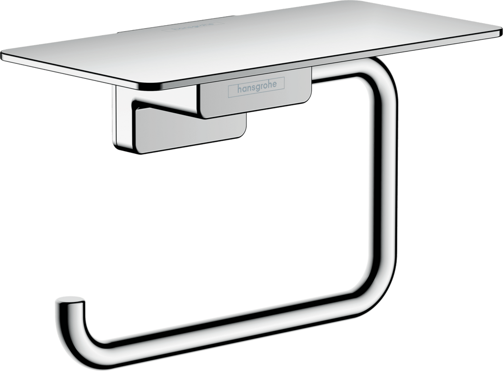 Hansgrohe Addstoris Roll Holder with Shelf - Chrome - 41772000 - TAP 'N' SHOWER