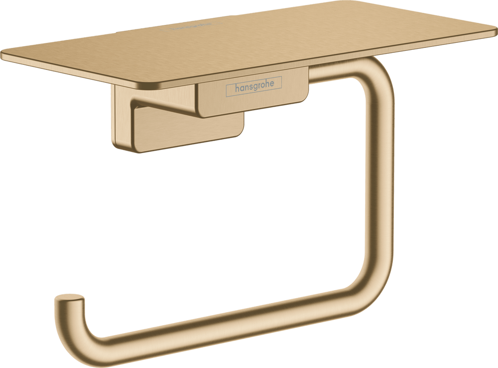 Hansgrohe Addstoris Roll Holder with Shelf - Brushed Bronze - 41772140 - TAP 'N' SHOWER
