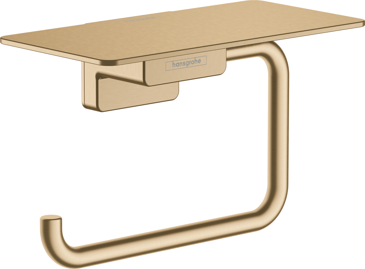 Hansgrohe Addstoris Roll Holder with Shelf - Brushed Bronze - 41772140 - TAP 'N' SHOWER
